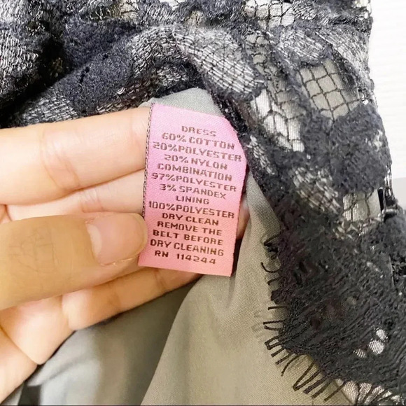 ELIZA J Black Floral Lace Sheath Cap Sleeves Cocktail Dress Sz 8 - Picture 5 of 6